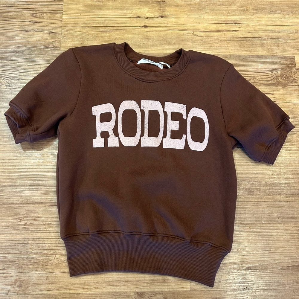 Project Social T | Rodeo Cropped Crewneck | XS & S | Brown and Pink | NWT